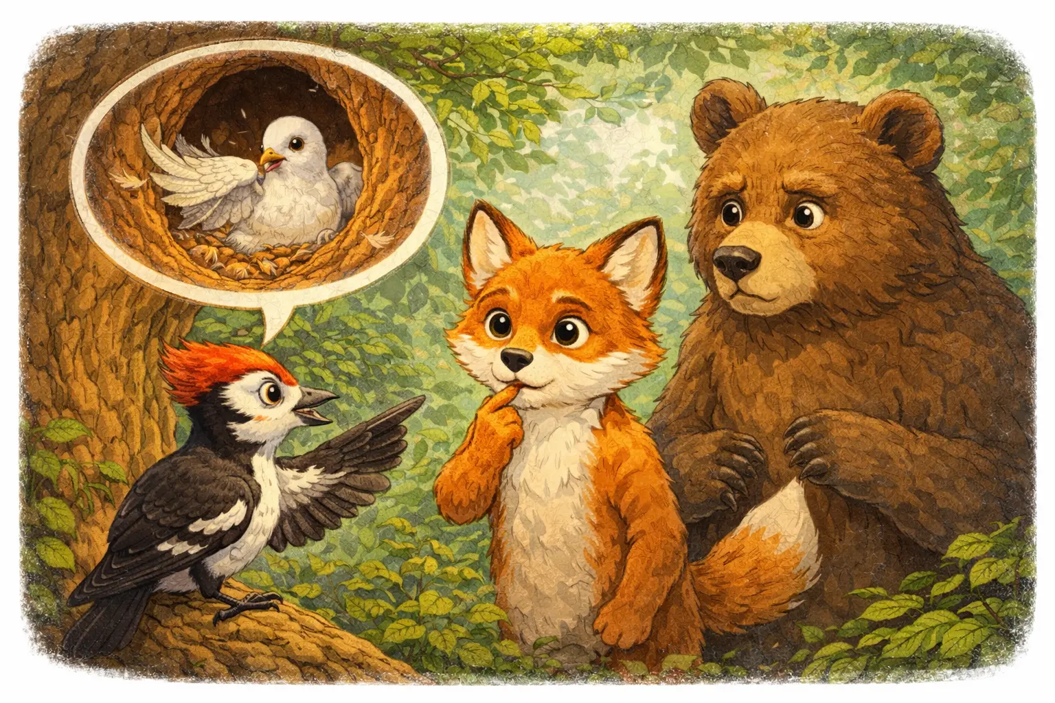 Ilustracija: Medvjed Viktor i lisac Jordy