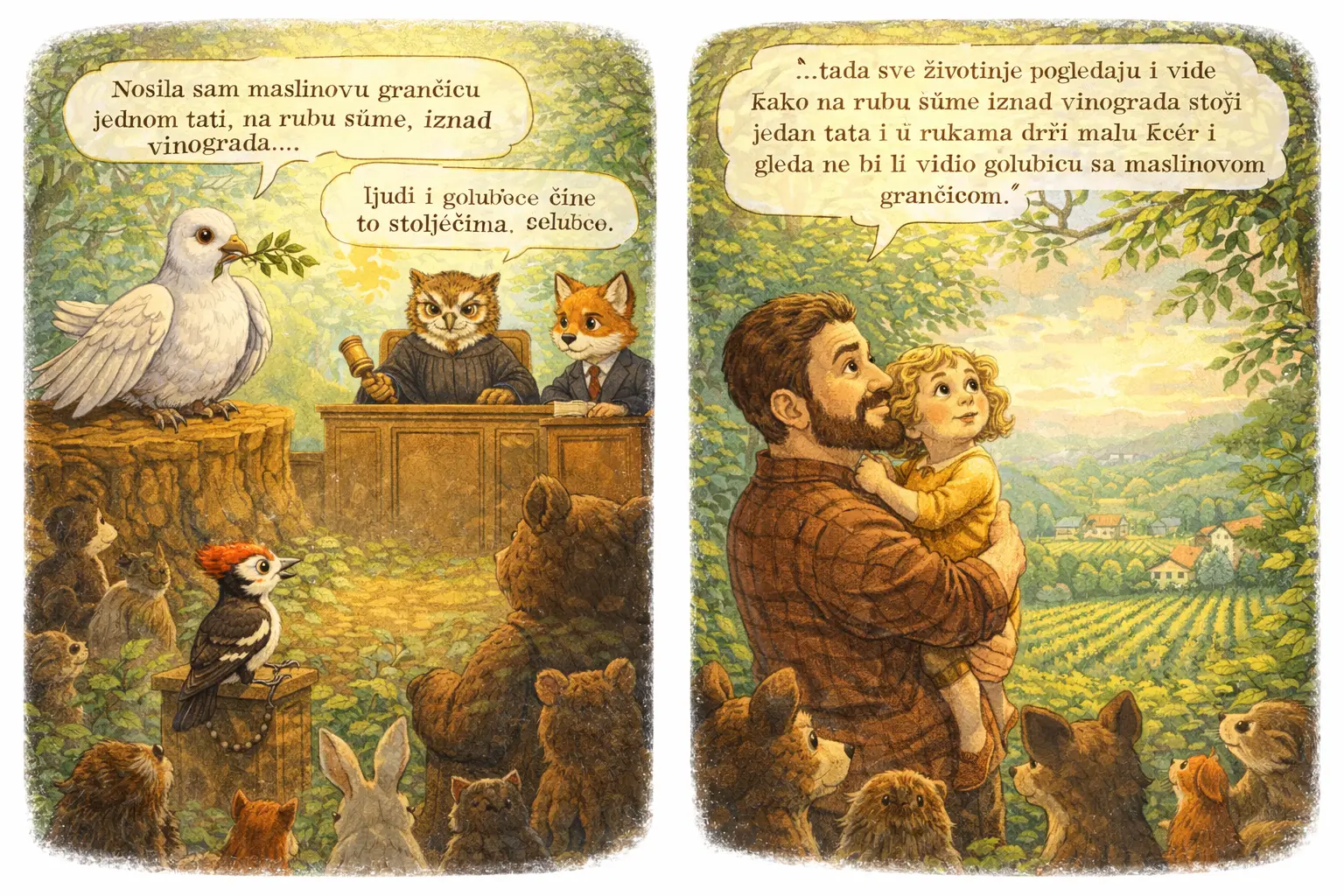 Ilustracija: Golubica govori o Goranu